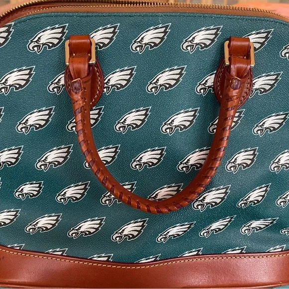 Dooney & Bourke Green and Brown Satchel - Picture 3 of 7